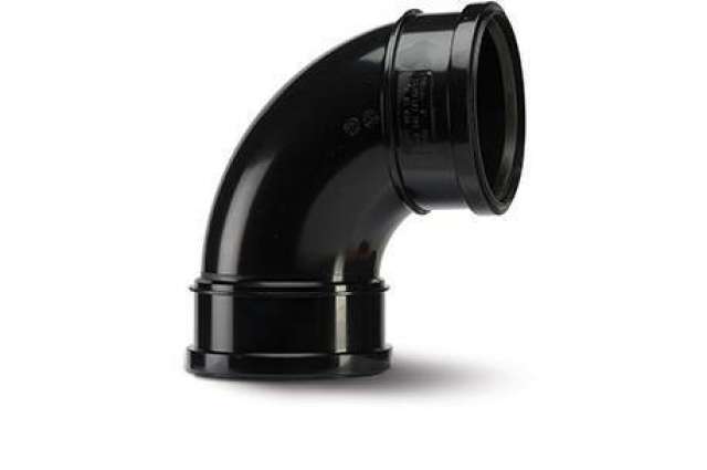 110mm Soil Bend Double Socket 92.5 Degree Black