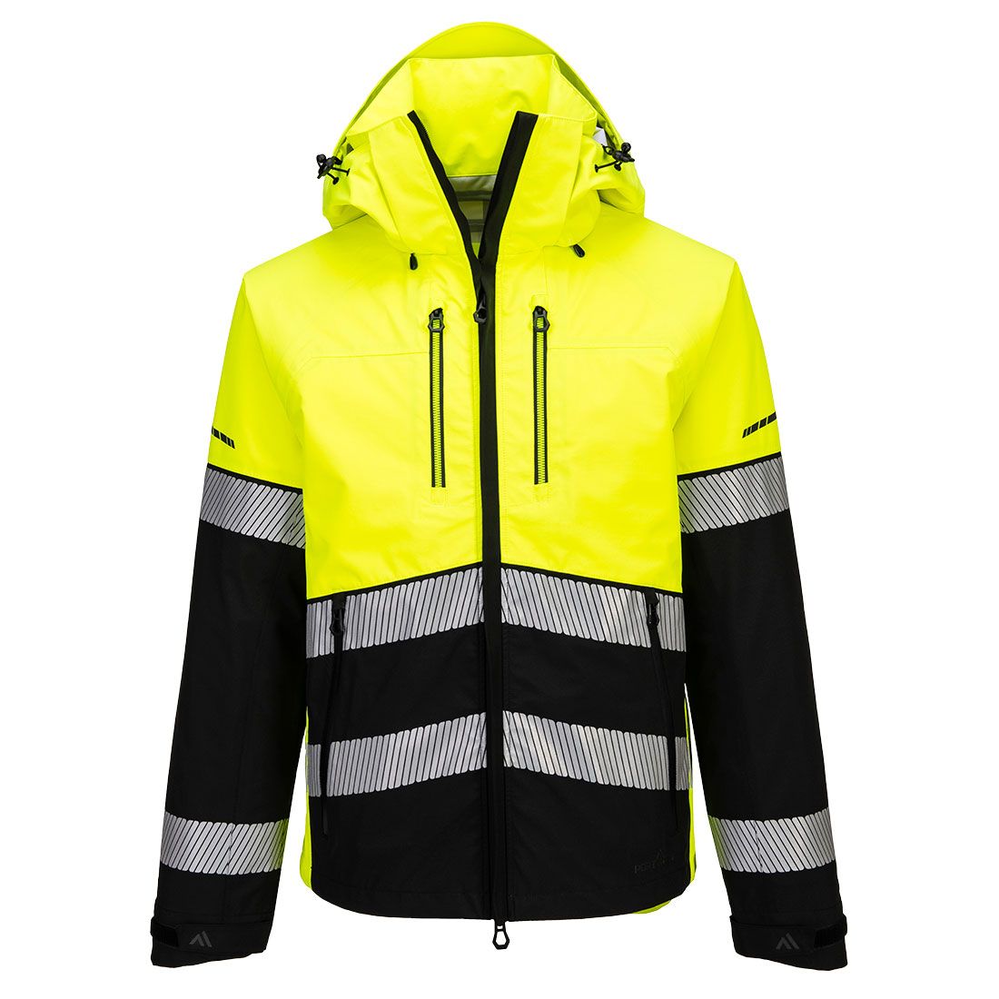 EV4 Hi-Vis Shell Jacket (3L), L, R, Yellow/Black