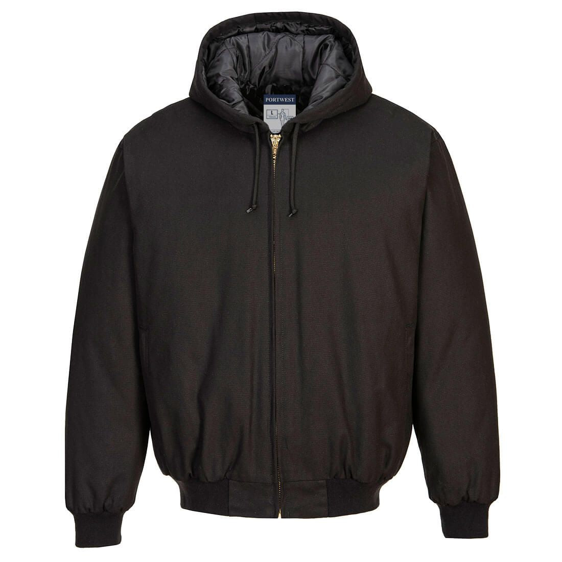 Duck Quilt Lined Hooded Jacket, 4XL, R, Black