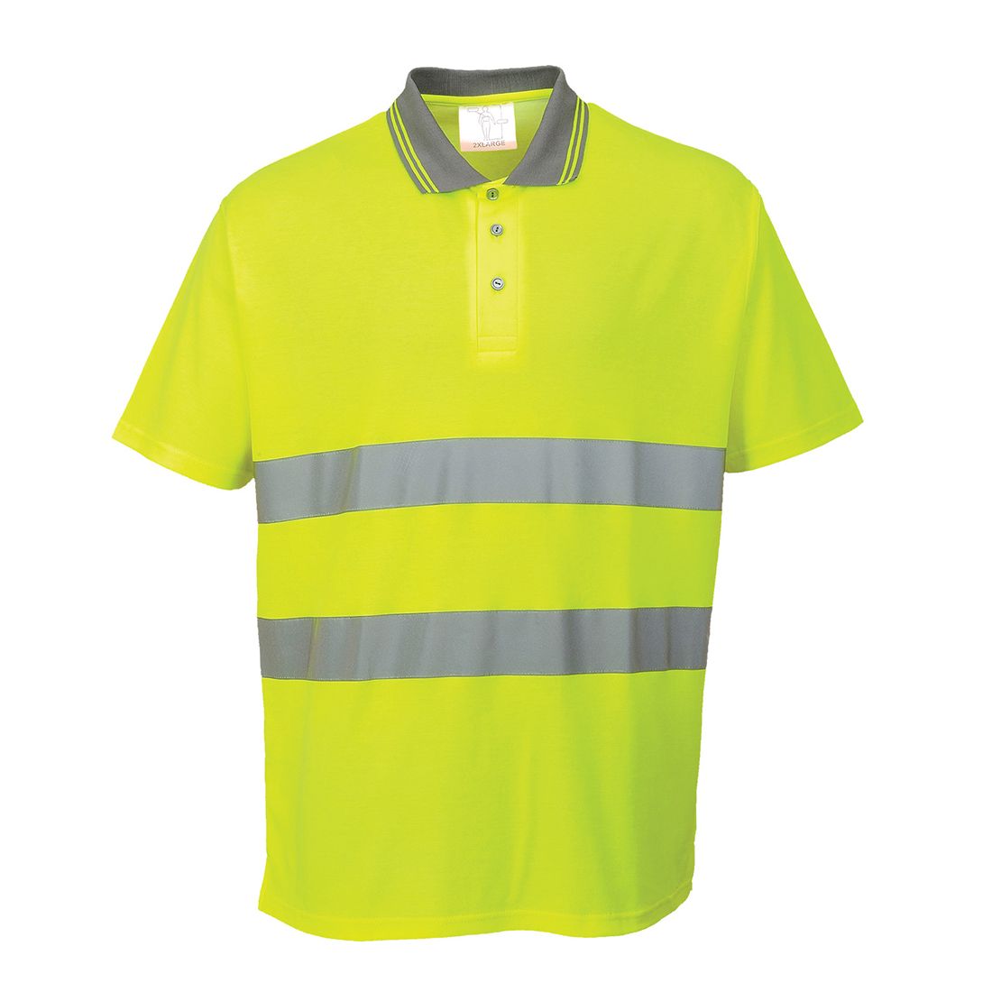 Hi-Vis Cotton Comfort Polo Shirt S/S , 4XL, R, Yellow