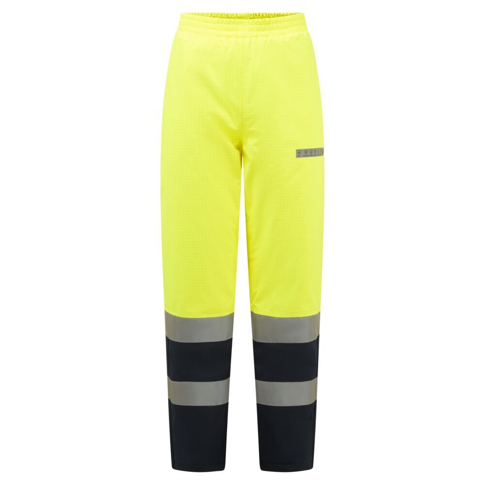 Bizflame Rain+ Hi-Vis Multi-Norm Contrast FR Winter Trousers, L, R, Yellow/Navy