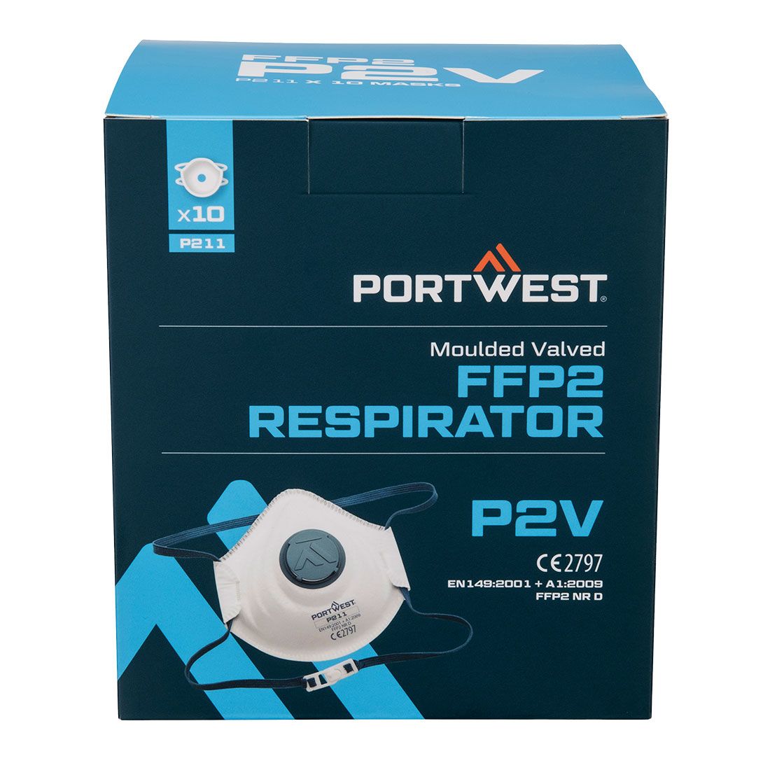 Moulded FFP2 Valved Respirator (Pk10), , R, White