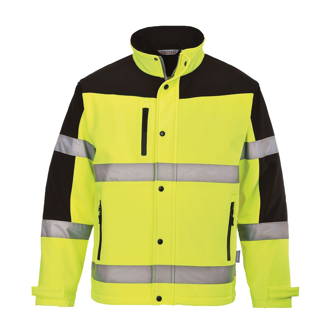 Hi-Vis Contrast Softshell (3L), L, R, Yellow