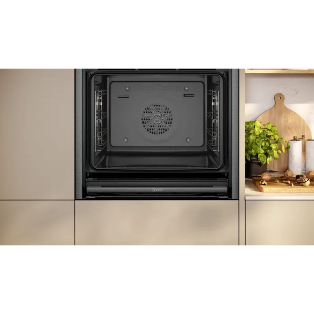 NEFF B54CR31G0B N70 SLIDE & HIDE SINGLE OVEN BLACK C/W GRAPHITE GREY TRIM