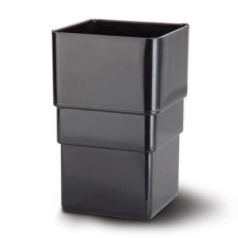 POLYPIPE RAINWATER 65mm SQUARE DOWNPIPE CONNECTOR RS225B BLACK