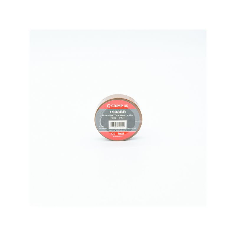 UNICRIMP ELECTRICIANS TAPE 19mm x 33m BROWN 1933BR