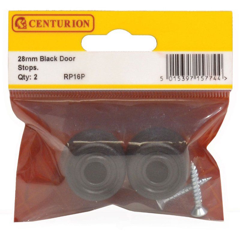CENTURION RP16P SMALL 28mm BLACK DOOR STOP PACK