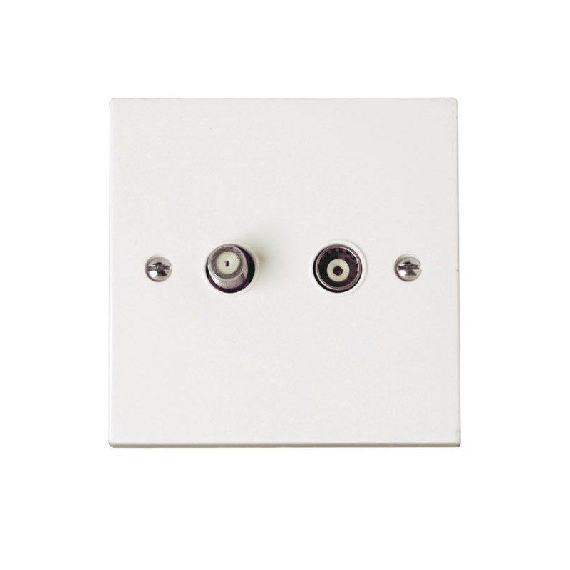 CLICK PRW170 SOCKET SATELLITE & COAX WHITE