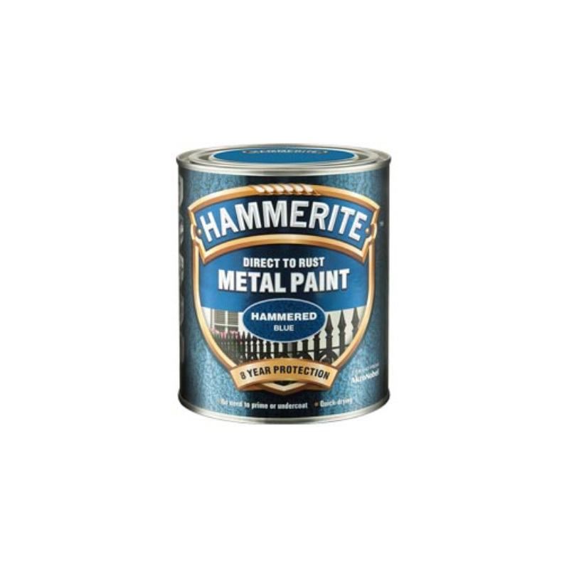 HAMMERITE 750ml HAMMERED FINISH DIRECT TO RUST METAL PAINT BLUE 5092938