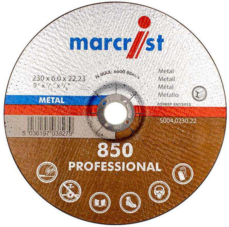 MARCRIST 850 METAL GRINDING DISC 230 x 6 x 22mm 5004.0230.22