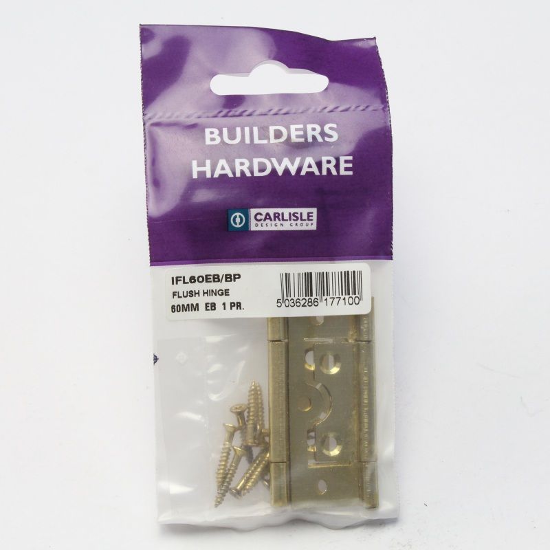 CARLISLE BRASS FLUSH HINGE EB 60mm IFL60EB/RP