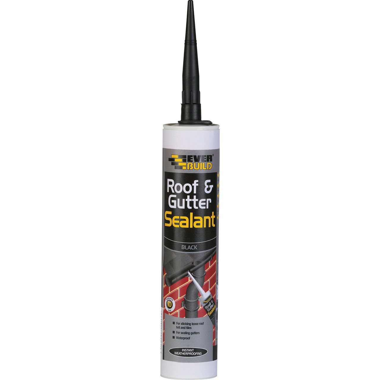 Everbuild Roof & Gutter Sealant 295ml Black Roof