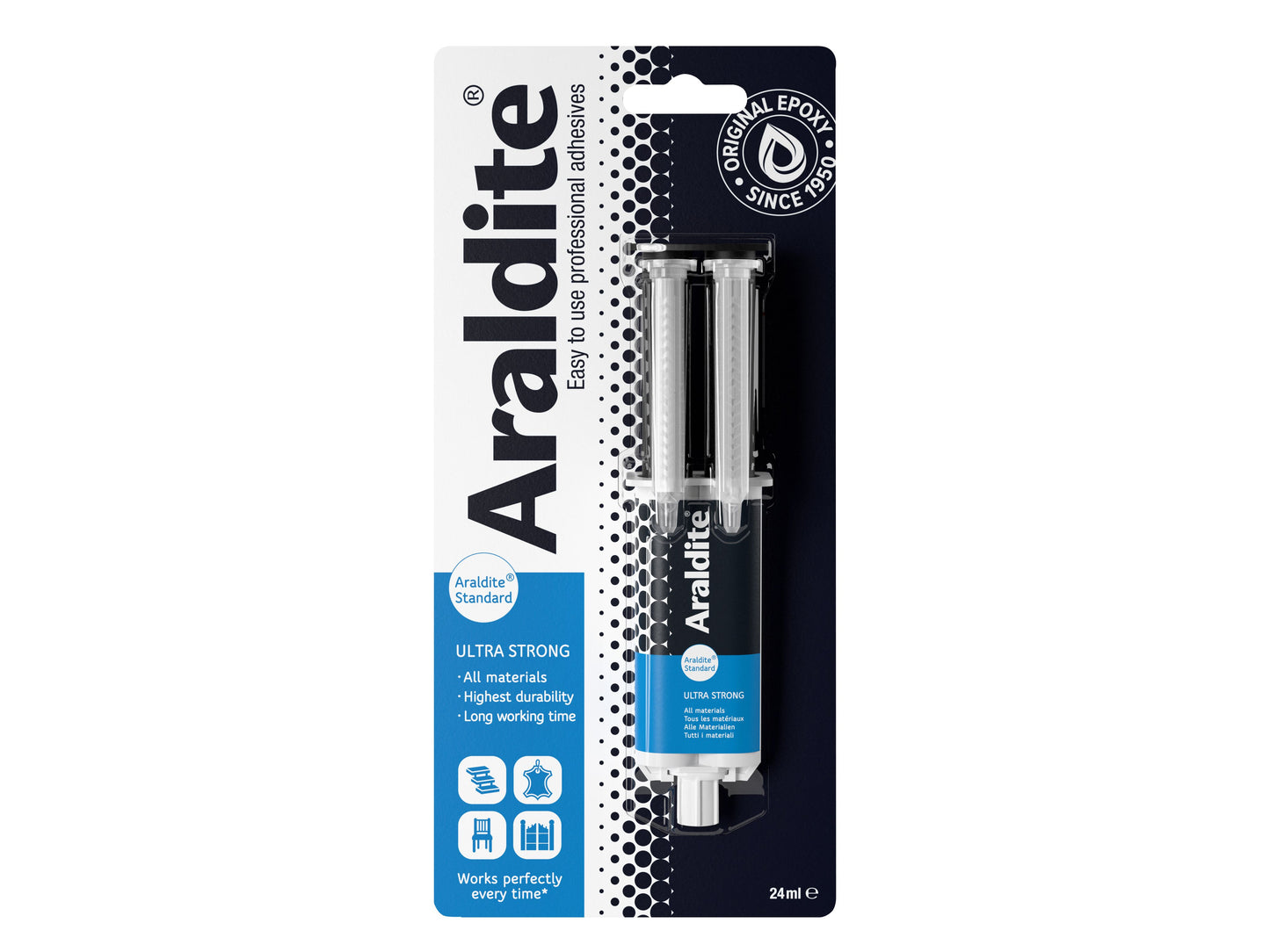 ARALDITE ARA400003 SYRINGE STANDARD ADHESIVE GLUE 24ml (PACK 2)
