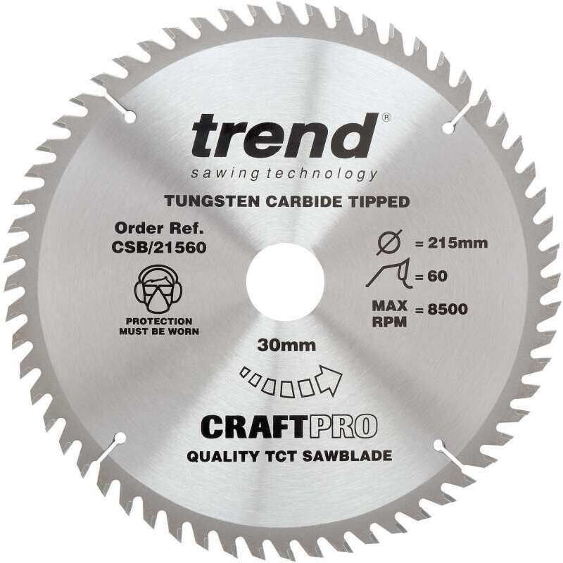 TREND CSB/21560 CRAFT SAW BLADE 215MM X 60T X 30MM