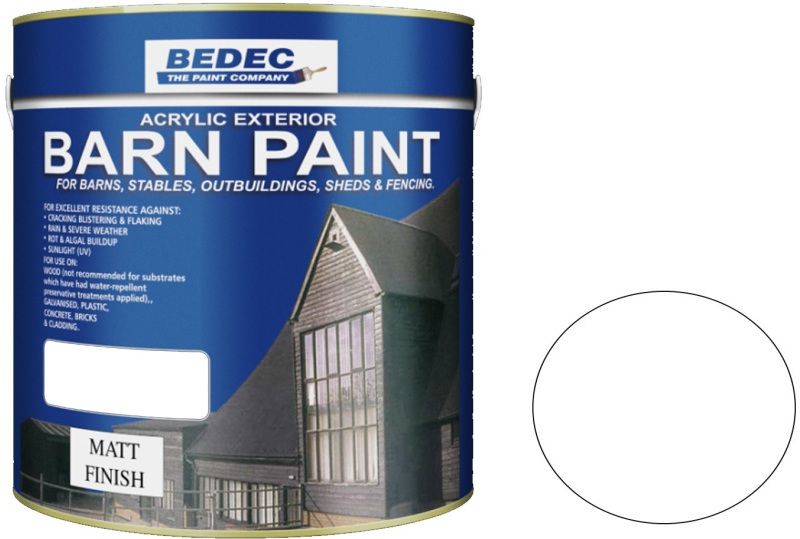 BEDEC MATT BARN PAINT 2.5l WHITE BEDE2AN0002/40