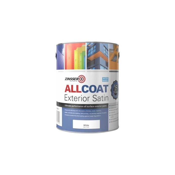 ZINSSER ZN7200002C1 ALLCOAT ALL SURFACE EXTERIOR SATIN PAINT WATER BASED 2.5l WHITE