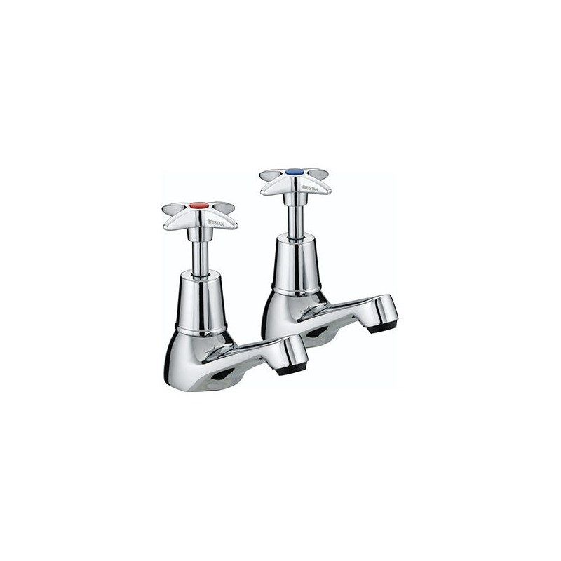 BRISTAN VAX1/2C 5412 CROSS TOP BASIN TAPS (PAIR) CHROME