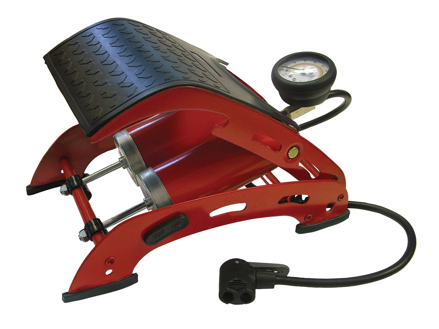 FAITHFULL FAIAUFPUMP2 DOUBLE CYLINDER FOOT PUMP WITH GAUGE