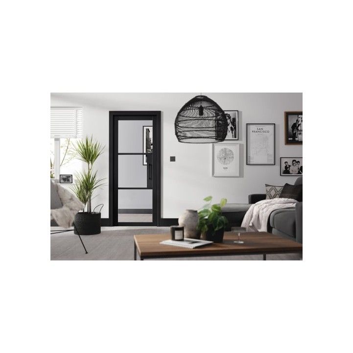 LPD BLACK PRIMED TRIBECA CLEAR GLAZED DOOR 30" TRIBLACLR30