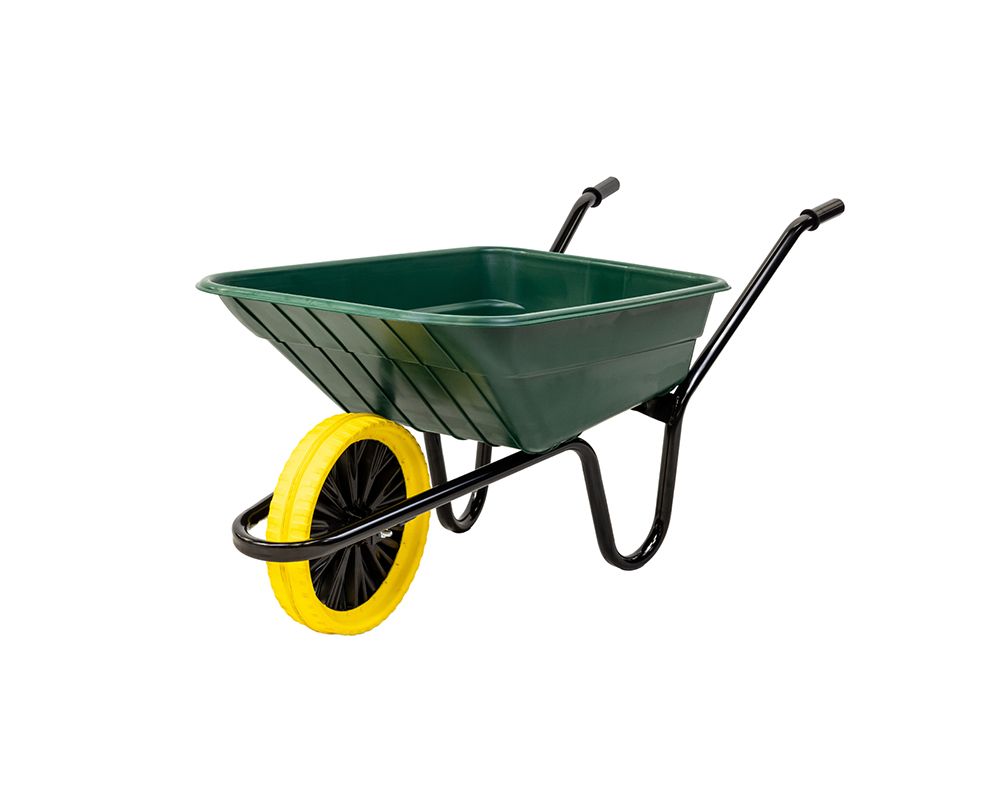 WALSALL SHIRE POLY PNEUMATIC WHEELBARROW 90l GREEN SHGP