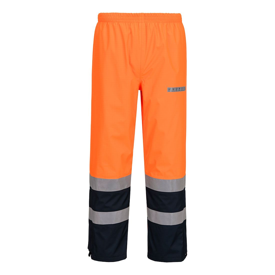 Bizflame Rain+ Hi-Vis Light Arc Trousers, L, R, Orange/Navy