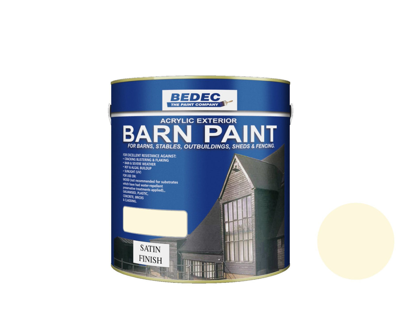 BEDEC SATIN BARN PAINT 2.5l MAGNOLIA BEDE2AVH003/40