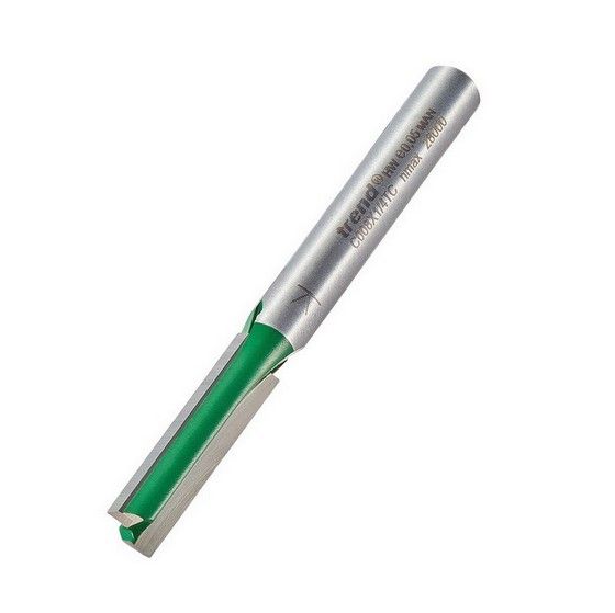 TREND C008X1/4TC TWO FLUTE STRAIGHT TCT ROUTER BIT 1/4 INCH SHANK D=6.3mm C=25.4mm