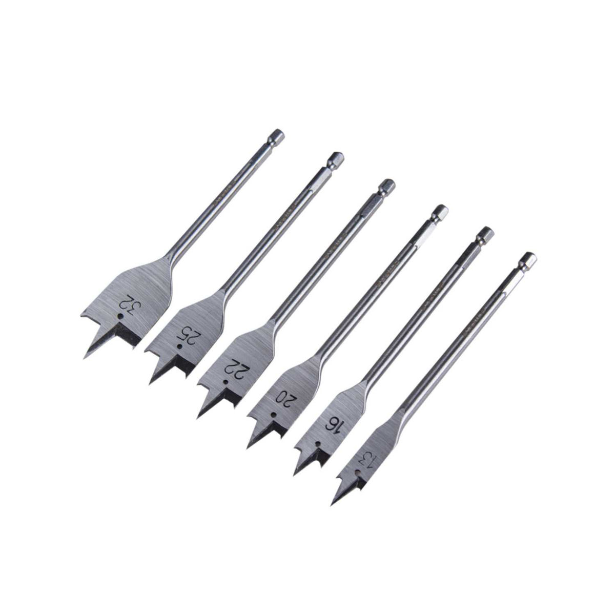 Armeg 6 Piece Flat Wood Bit Set