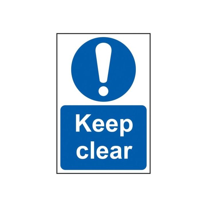 PVC SELF ADH SIGN 200mm WIDE x 300mm KEEP CLEAR 0253