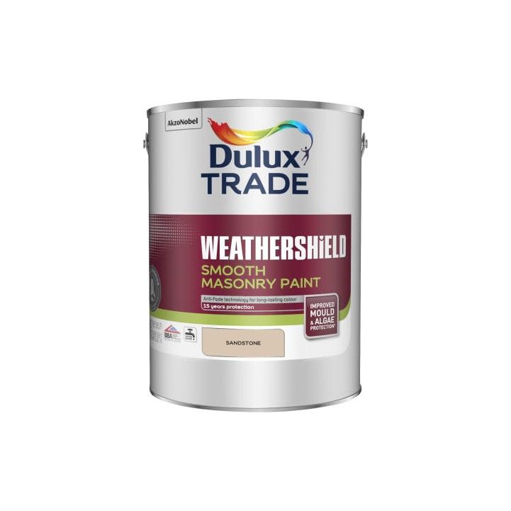 DULUX TRADE WEATHERSHIELD SMOOTH MASONRY 5l PAINT SANDSTONE 5583721