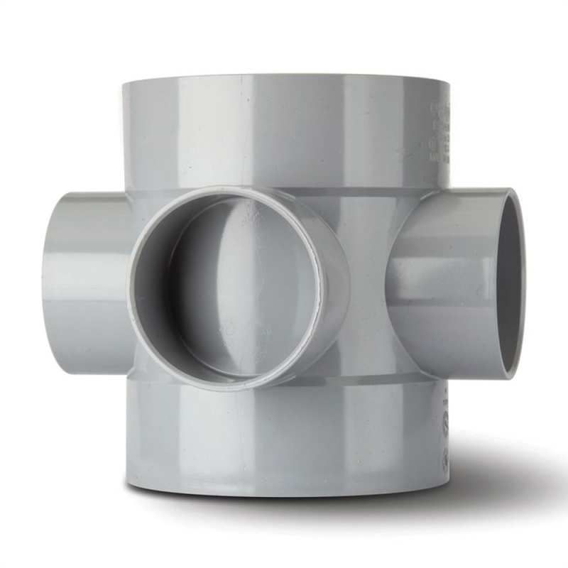 POLYPIPE SOIL SHORT BOSSPIPE S/SOCKET 110mm SE60 SE60G GREY