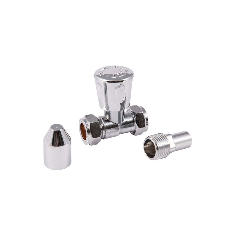 EMBRASS DERWENT TOWEL RAIL VALVE STRAIGHT 15mm CHROME 312885