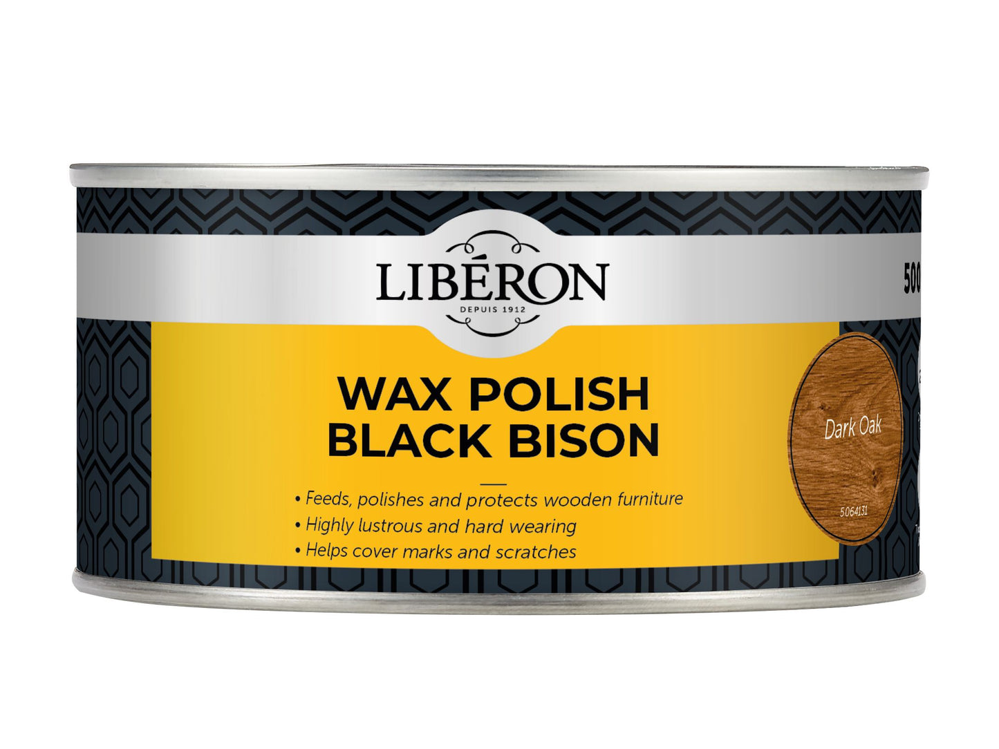 LIBERON BLACK BISON WAX POLISH PASTE 500ml DARK OAK LIBBBPWDO500