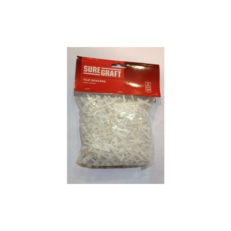 SUREGRAFT 3MM LONG LEG TILE SPACERS PACK250 803-1002