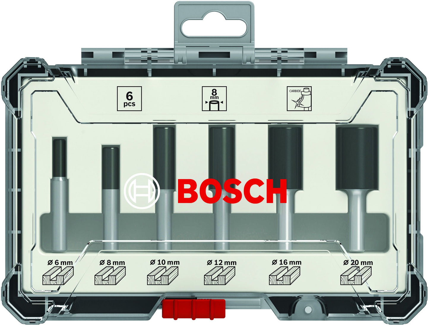 BOSCH 2607017467 6 PIECE STRAIGHT ROUTER BIT 1/4" SHANK SET