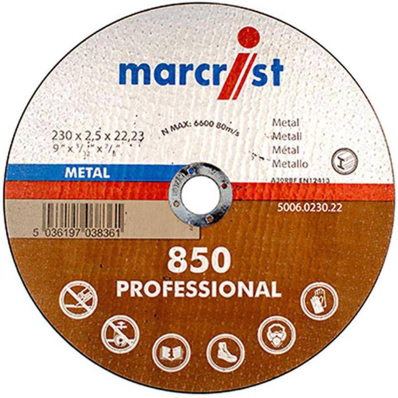 MARCRIST 850 METAL CUTTING DISC 230 x 3 x 22mm FLAT 5006.0230.22