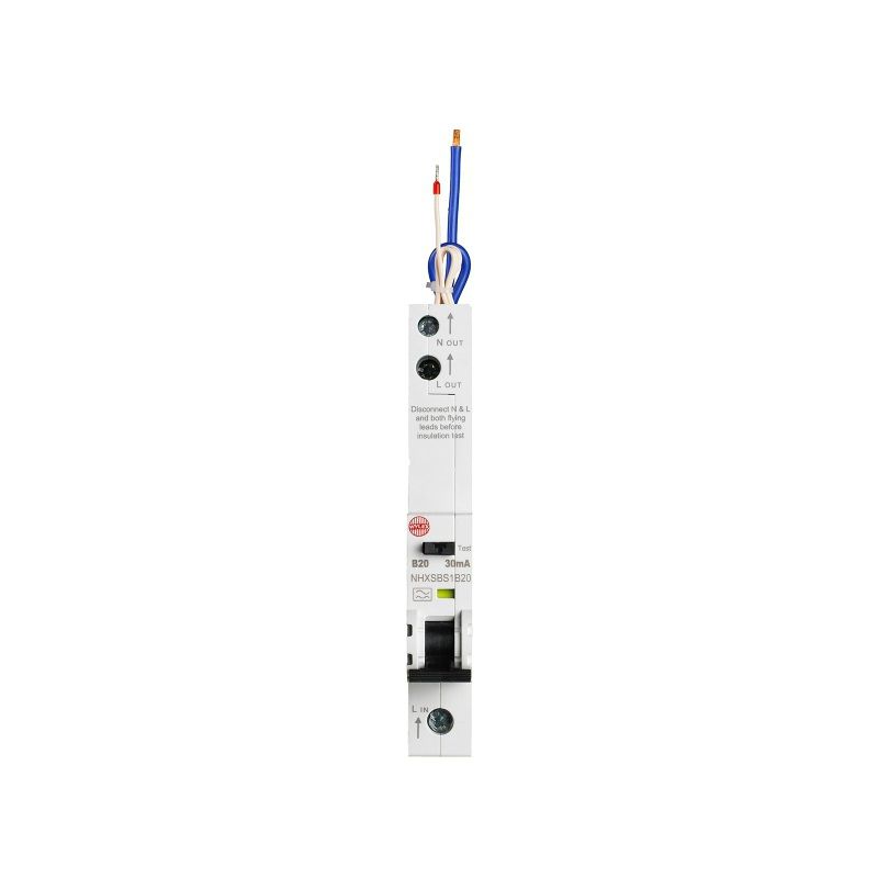 WYLEX NHXSBS1B20 1-POLE TYPE A RCBO B CURVE 20a 6ka