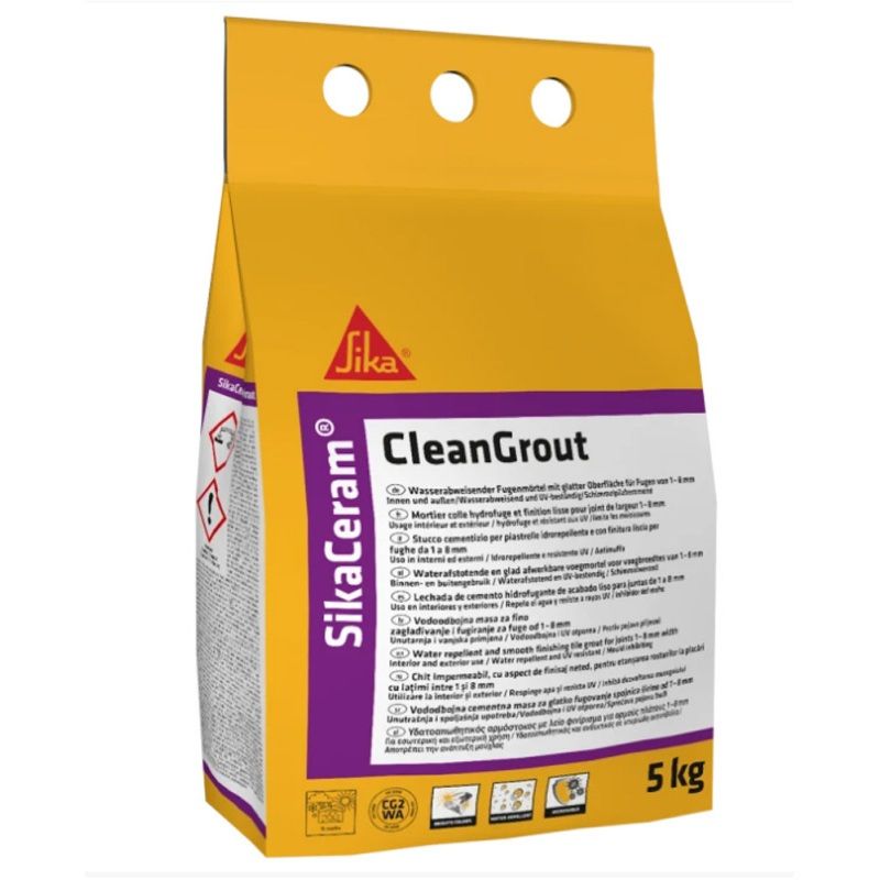 Sikaceram Cleangrout Floor & Wall Tile Grout 5Kg Ash SKCMCGASH5