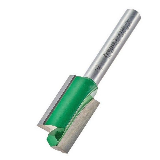 TREND C024AX1/4TC TWO FLUTE STRAIGHT CUTTER TCT ROUTER BIT 1/4" SHANK D=15mm C=25mm
