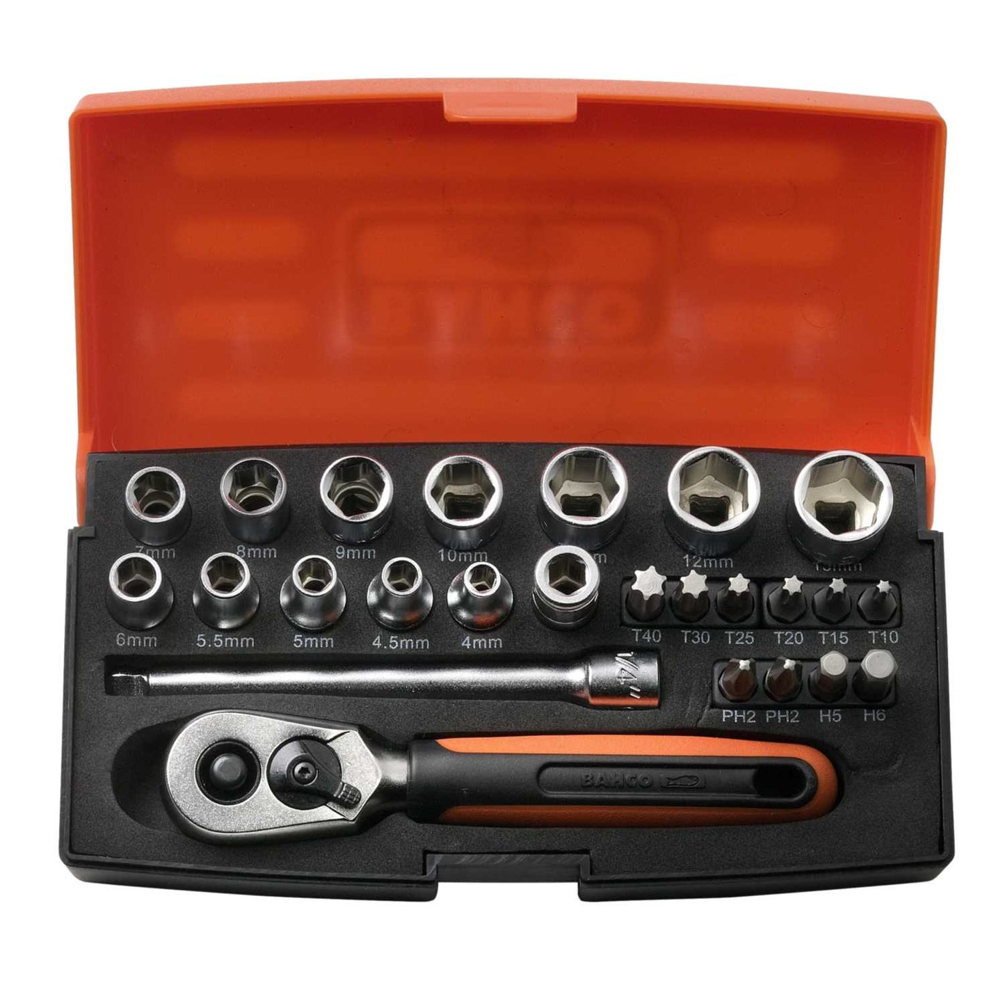 Bahco 25 Piece ¼" Metric Socket Set 4-13mm