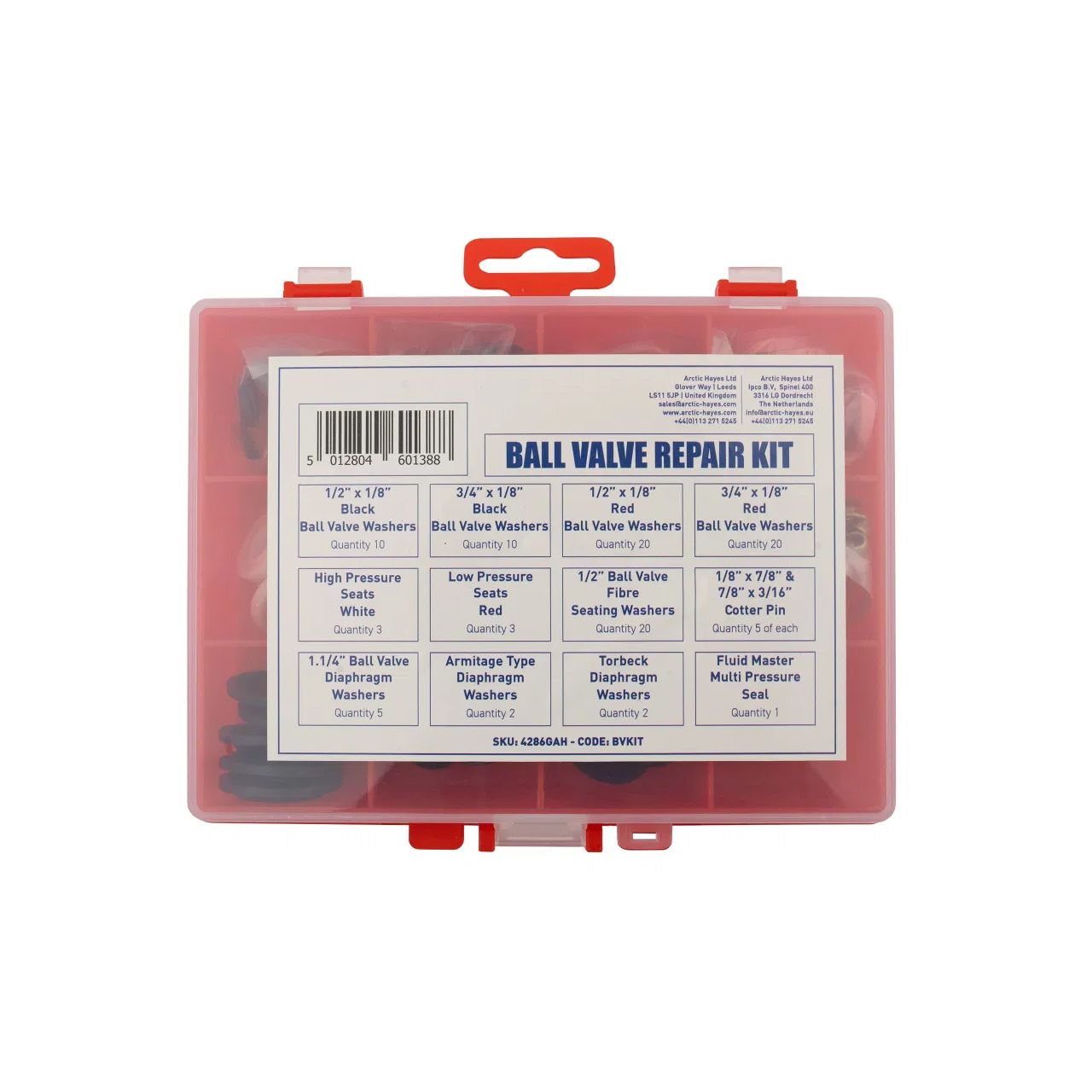 ARCTIC HAYES BALL VALVE WASHER KIT (210 PIECE) BVKIT