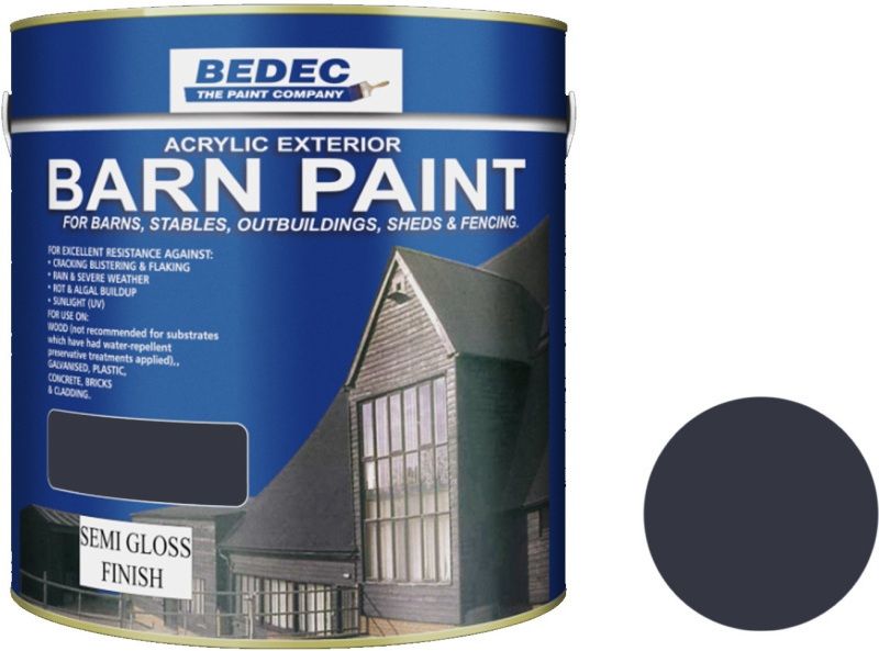 BEDEC SEMI GLOSS BARN PAINT 2.5l ANTHRACITE BEDE2AKA017/40