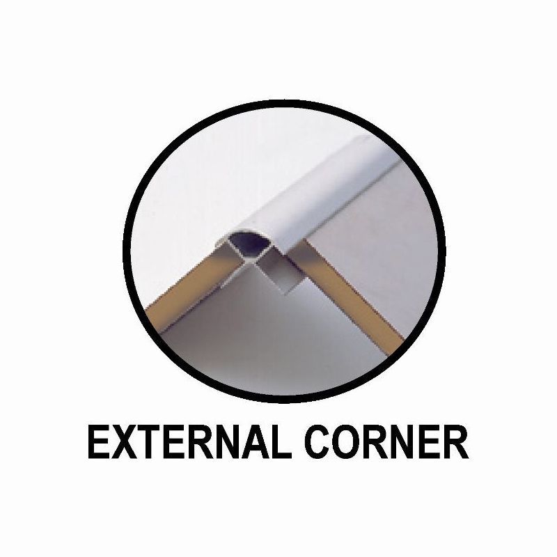 FREEFOAM GEOPANEL ALUMINIUM EXTERNAL CORNER 2.4m x 7.66mm WHITE GET9AECWH