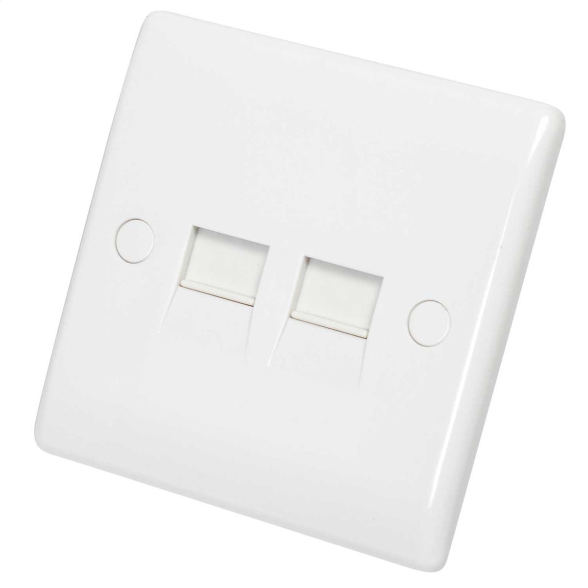 BG 1 Gang Twin RJ11 Data Socket White