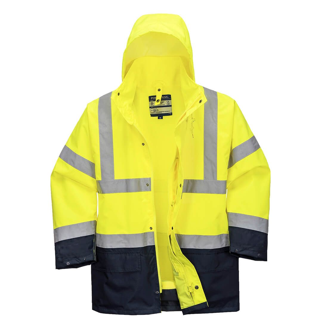 Hi-Vis 5-in-1 Contrast Essential Jacket , 4XL, R, Yellow/Navy