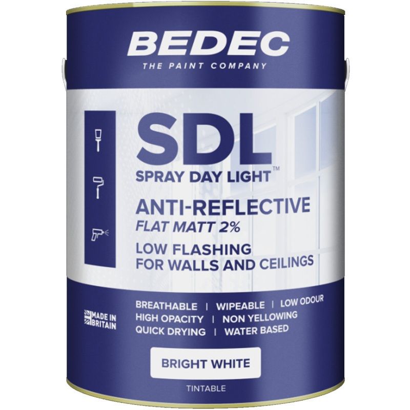 BEDEC SPRAY DAYLIGHT MATT EMULSION 5l BRILLIANT WHITE BEDE2VX0002/46