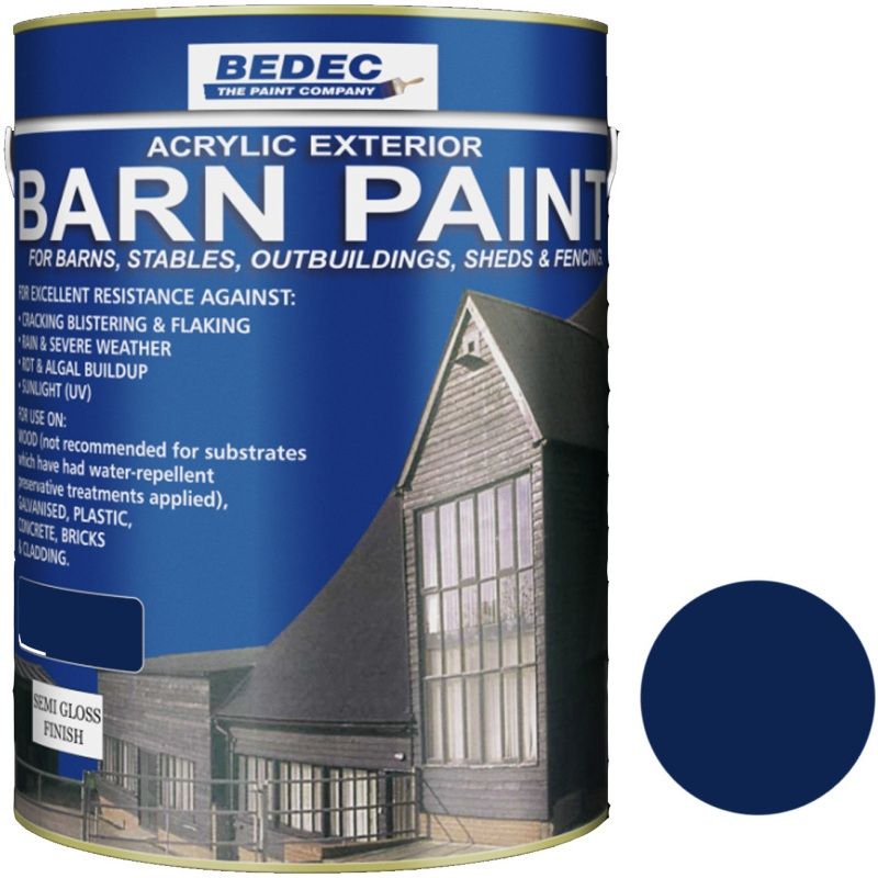 BEDEC SEMI GLOSS BARN PAINT 5l DEEP BLUE BEDE2AK2011/46