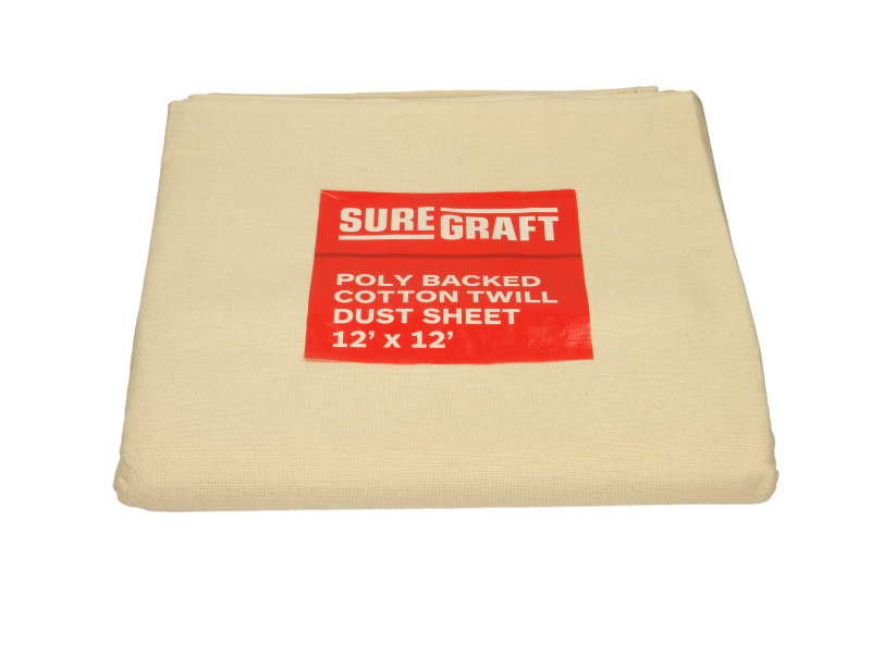 SUREGRAFT P/BACK COTTON DUST SHEET 12X12FT