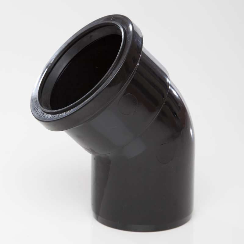 POLYPIPE SOIL BEND S/S 82mm x 135deg SB312 SB312B BLACK