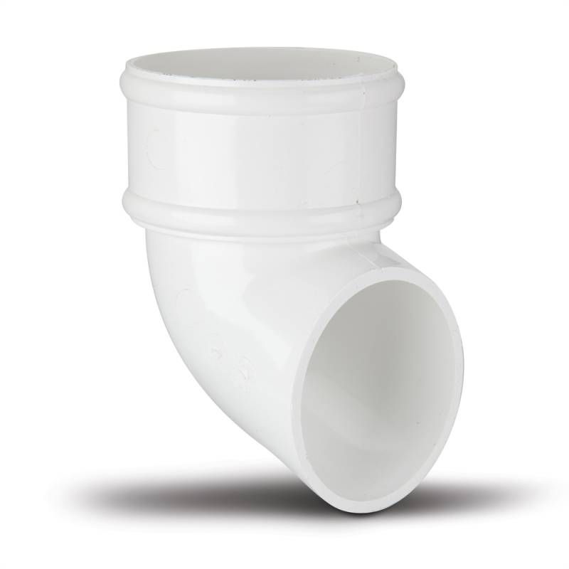 POLYPIPE RAINWATER 68mm ROUND DOWNPIPE SHOE RR128W WHITE